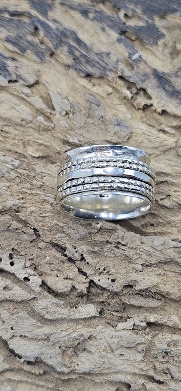 Ostara Sterling Silver 5 Ring Beaded Design