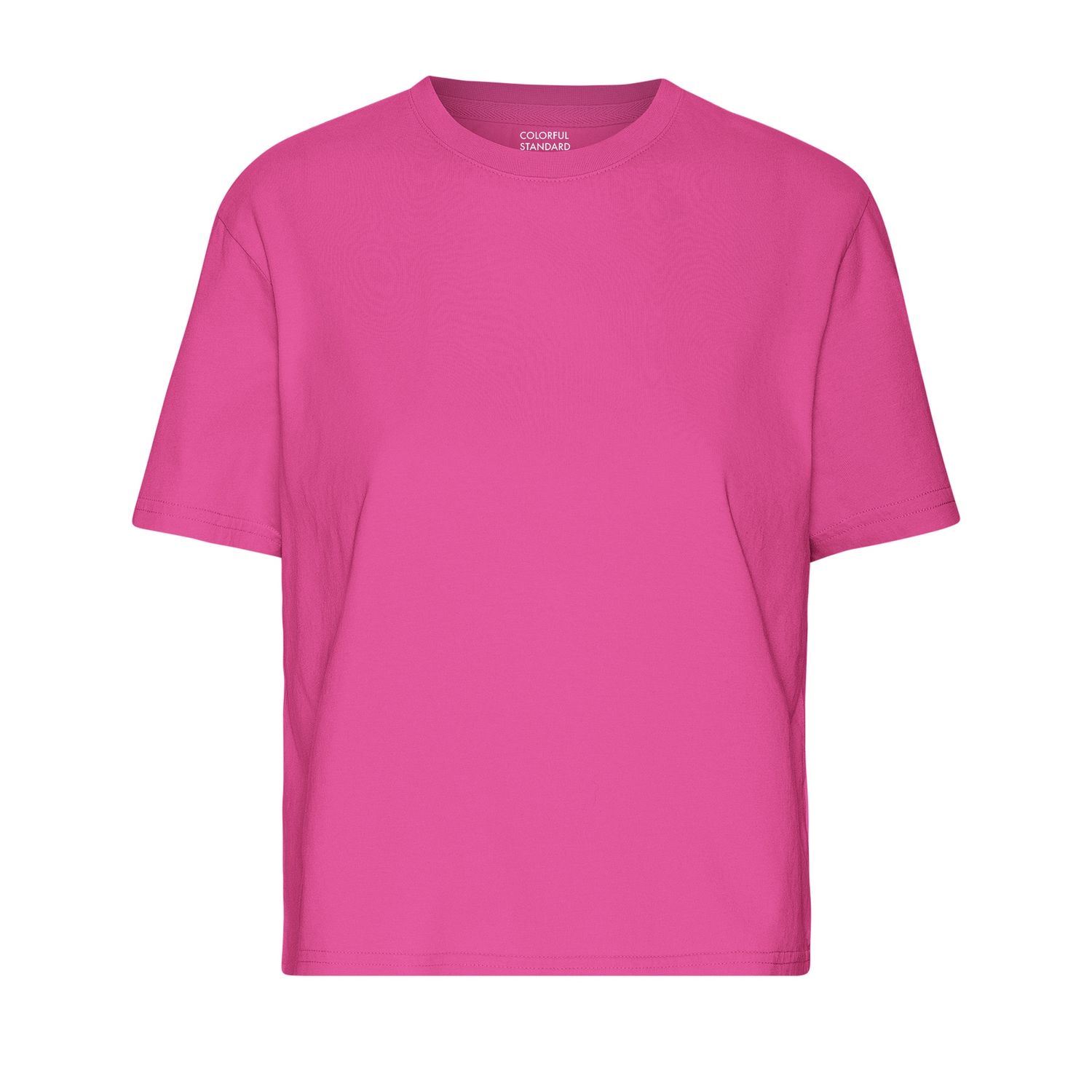 Organic Boxy Crop Tee, Colour: Bubblegum Pink, Size: XS