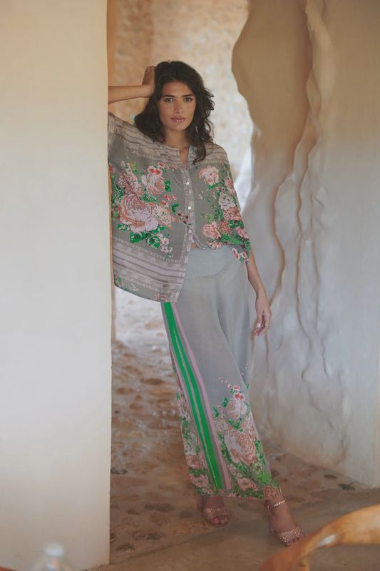 Neon Rose Beige Palazzo Pant