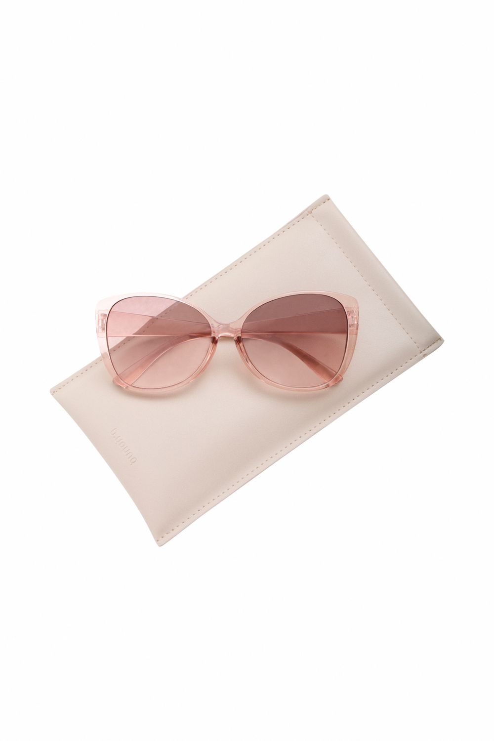 BAWIYA SUNGLASSES W CASE, Colour: Transparent pink