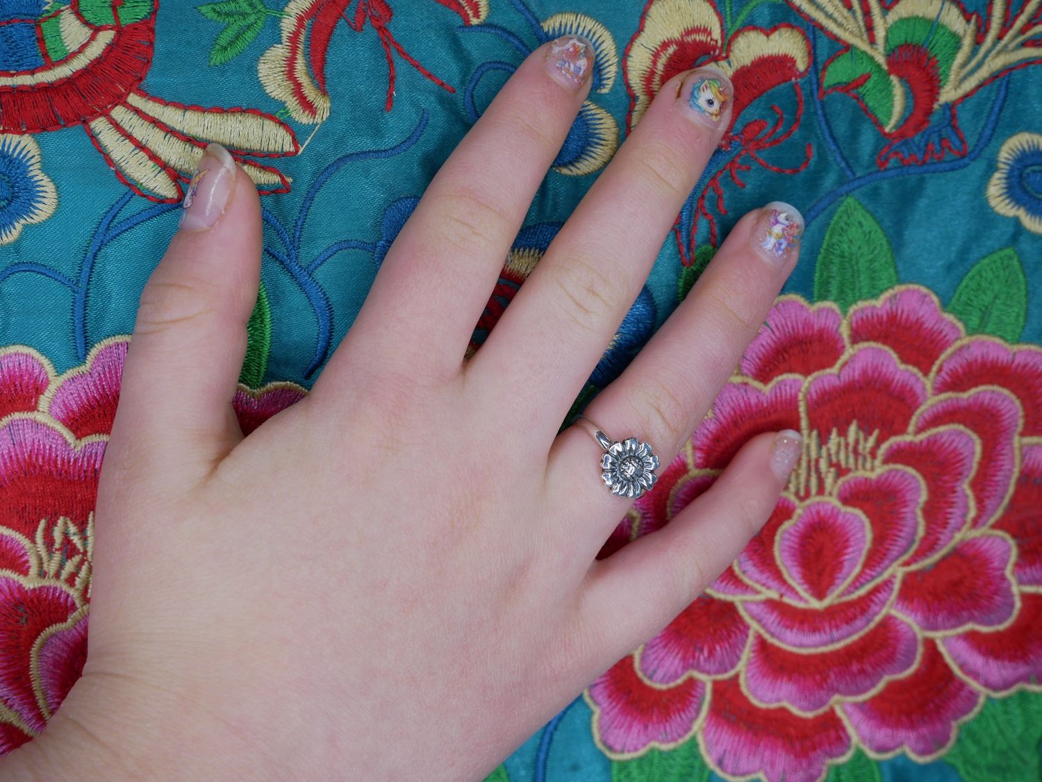 NADAIR - children Silver Ring Flower