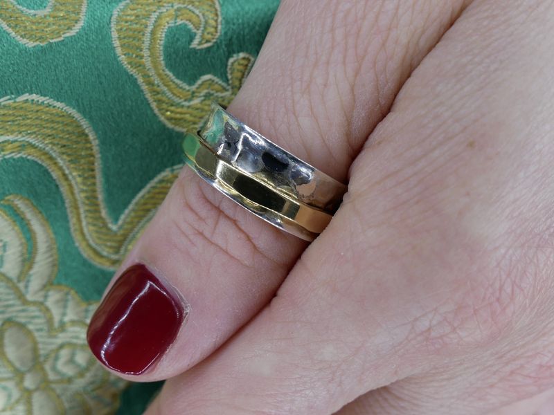 NADAIR Silver Band and Brass Ring
