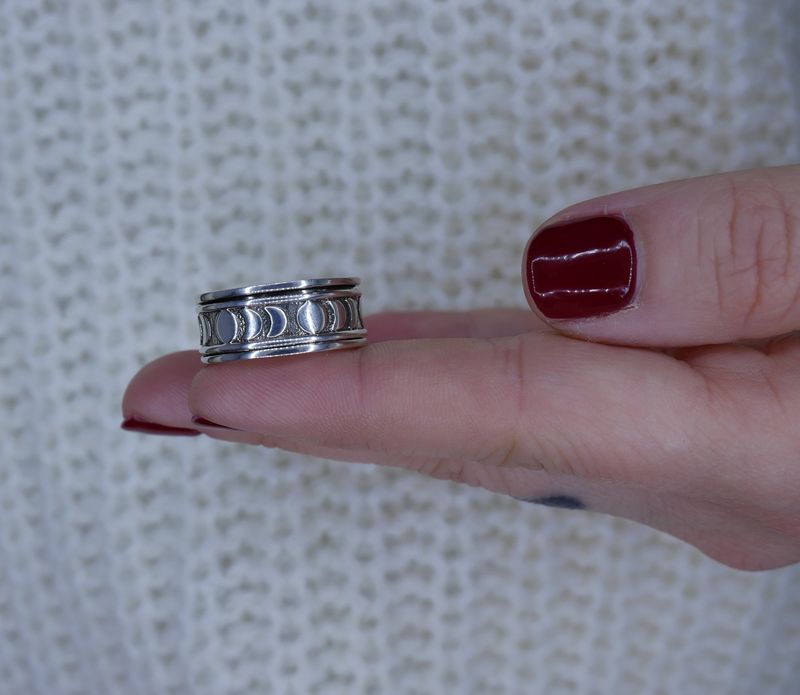 NADAIR Silver Band and Moon Design
