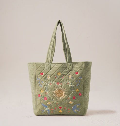 Earth Goddess Olive Velvet Tote Bag