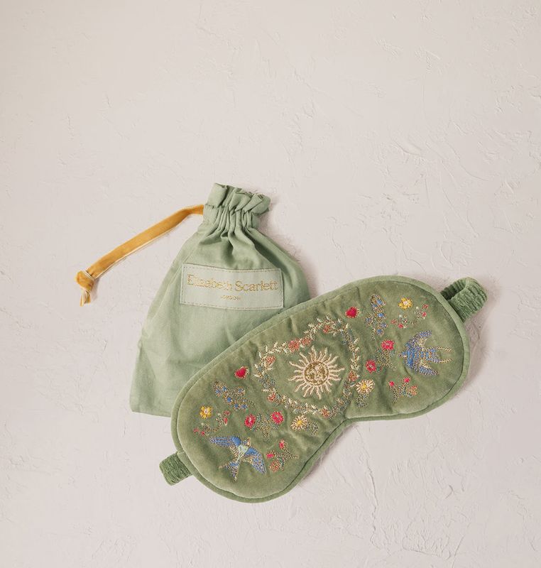 Earth Goddess Olive Velvet Eye Mask