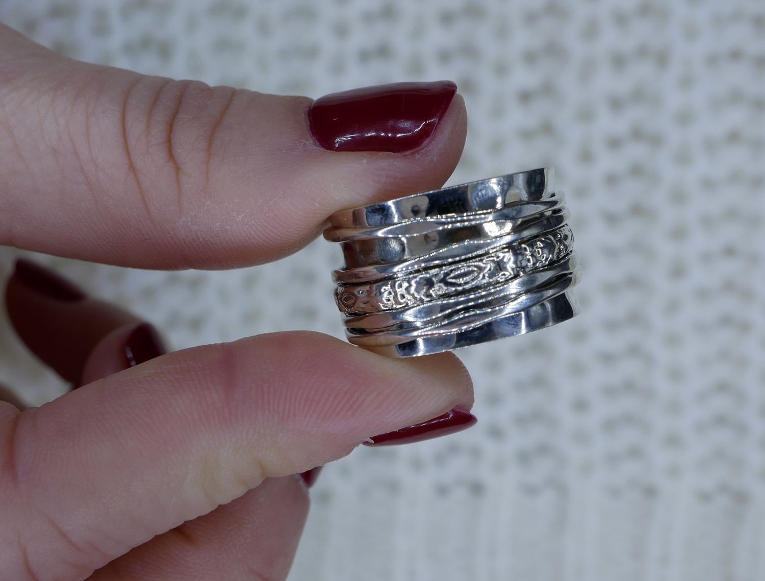 NADAIR Silver Thick Band 5 Silver Rings