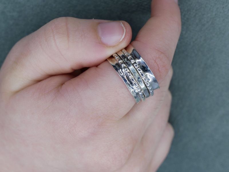 NADAIR Silver band with 3 silver rings