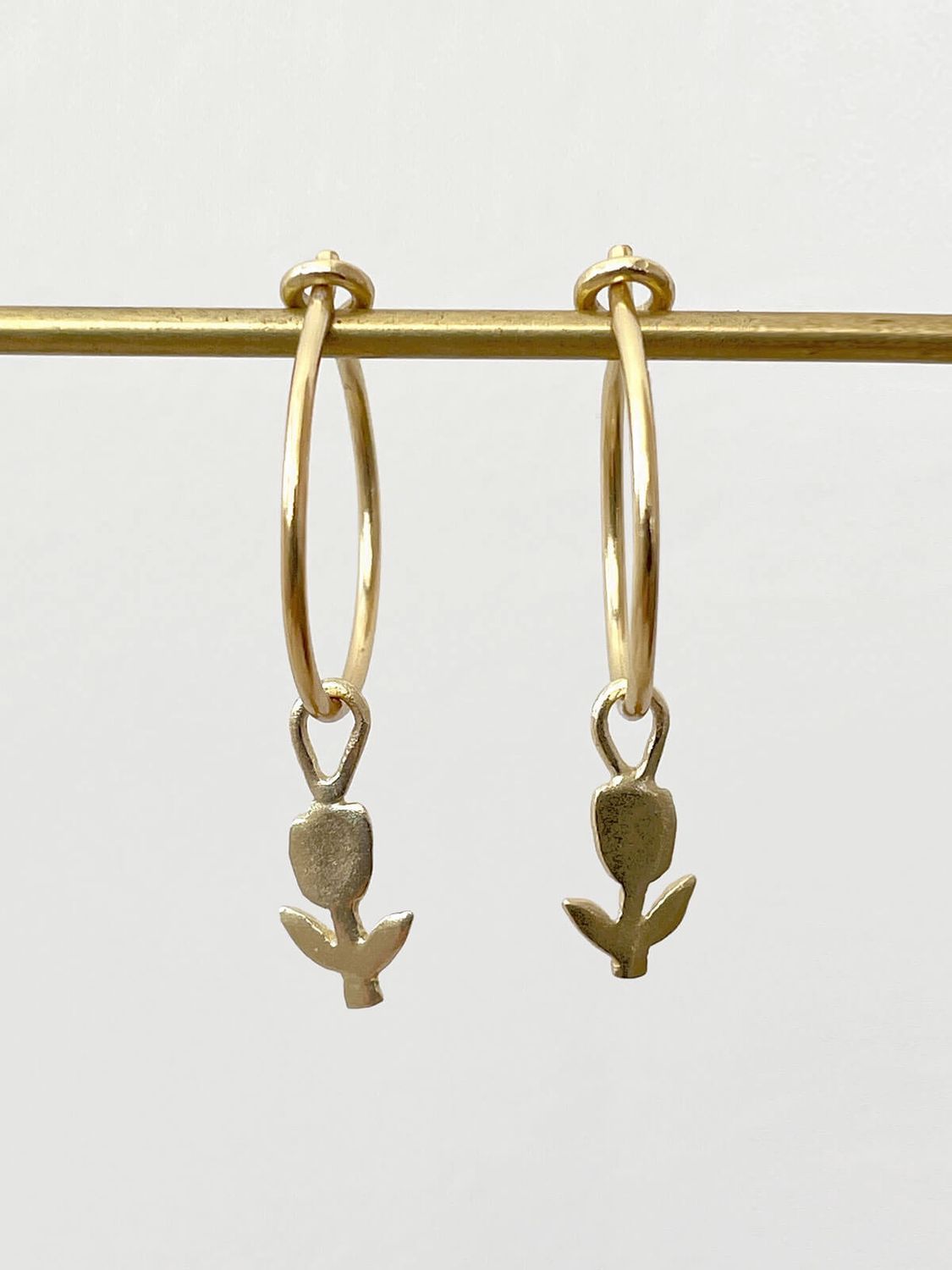 Bohemia Gold Tulip Hoop Earrings