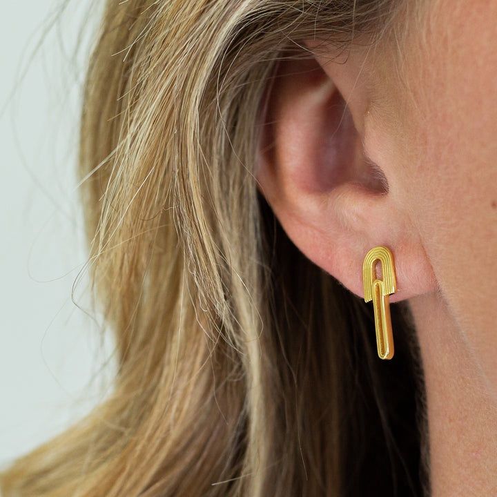 RAINBOW GOLD STUD EARRINGS