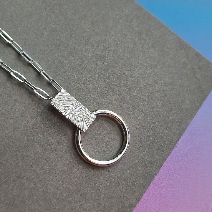 CONTRASTING CHUNKY TEXTURED STERLING SILVER NECKLACE