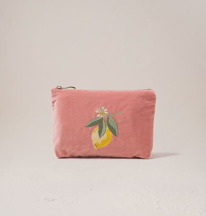 Lemon Blossom Cora Velvet Mini Pouch