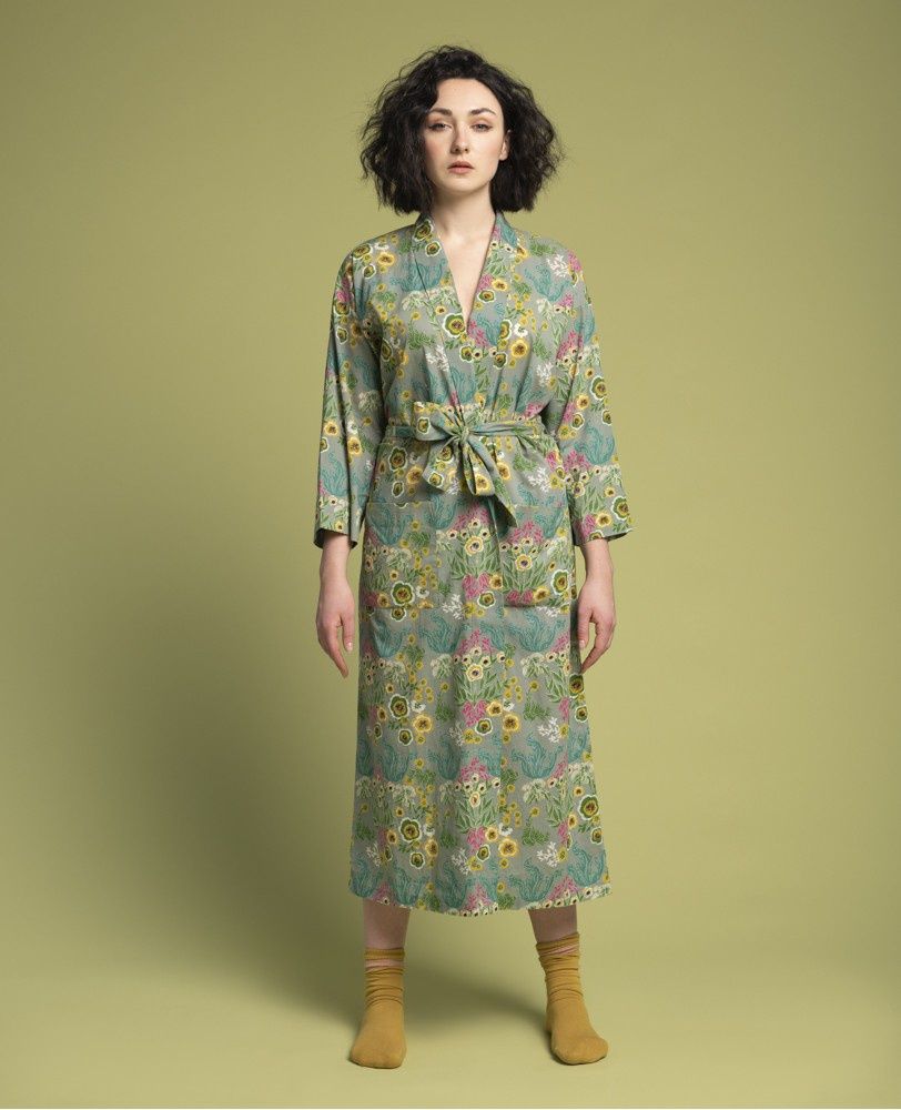 Long Dressing Gown, Colour: Swainton New Green