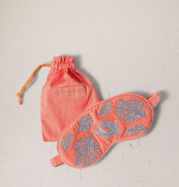 Coral Vivid Coral Velvet Eye mask