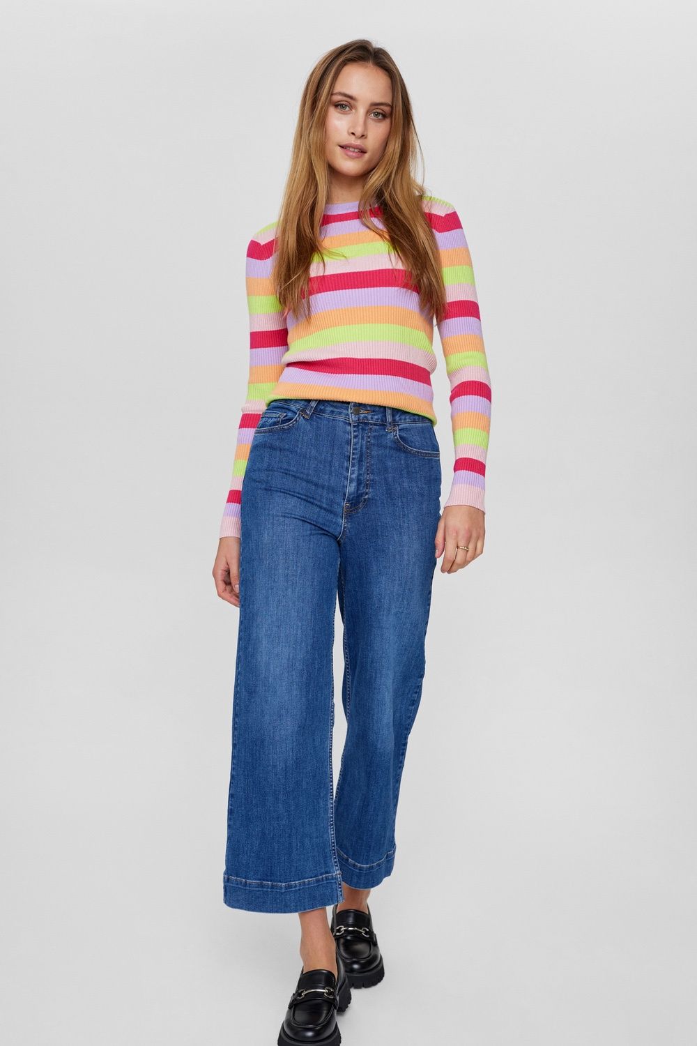 NUPARIS JEANS CROPPED, Colour: MEd BLue, Size: 34