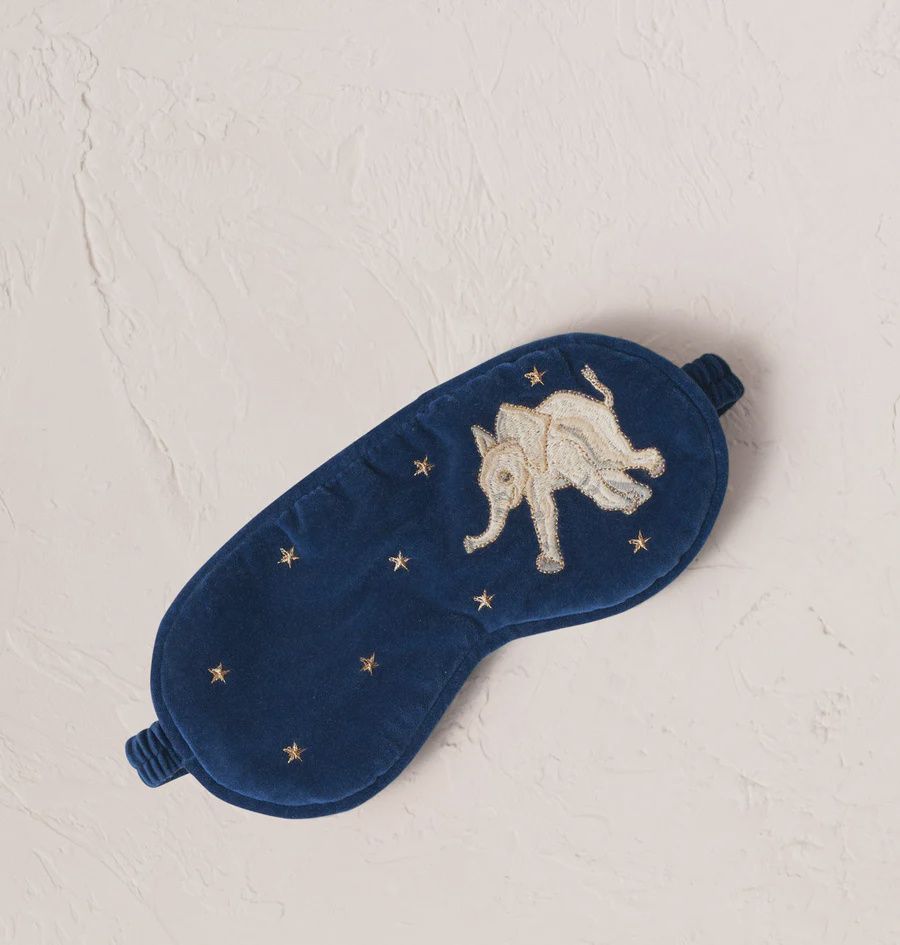 Baby Elephant Conservation Navy Velvet Eye Mask