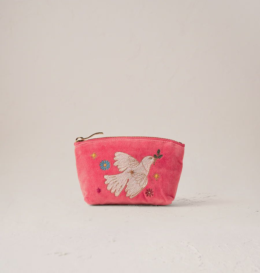 Doves of Peace Coin Purse Spiced Coral