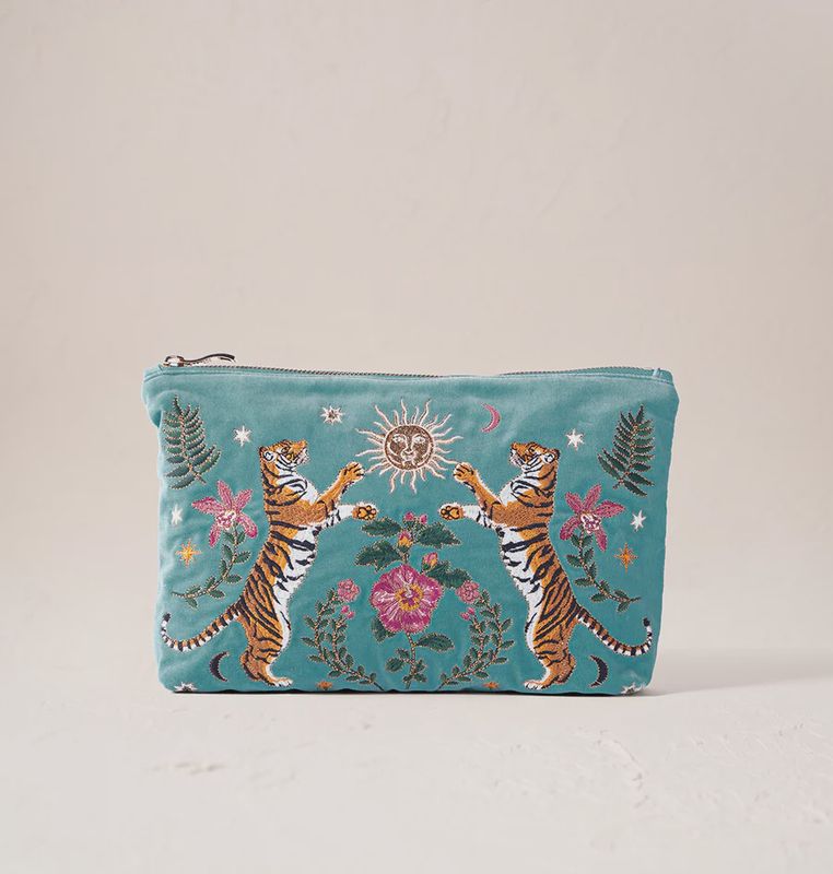Celestial Tigers Everyday Pouch Teal
