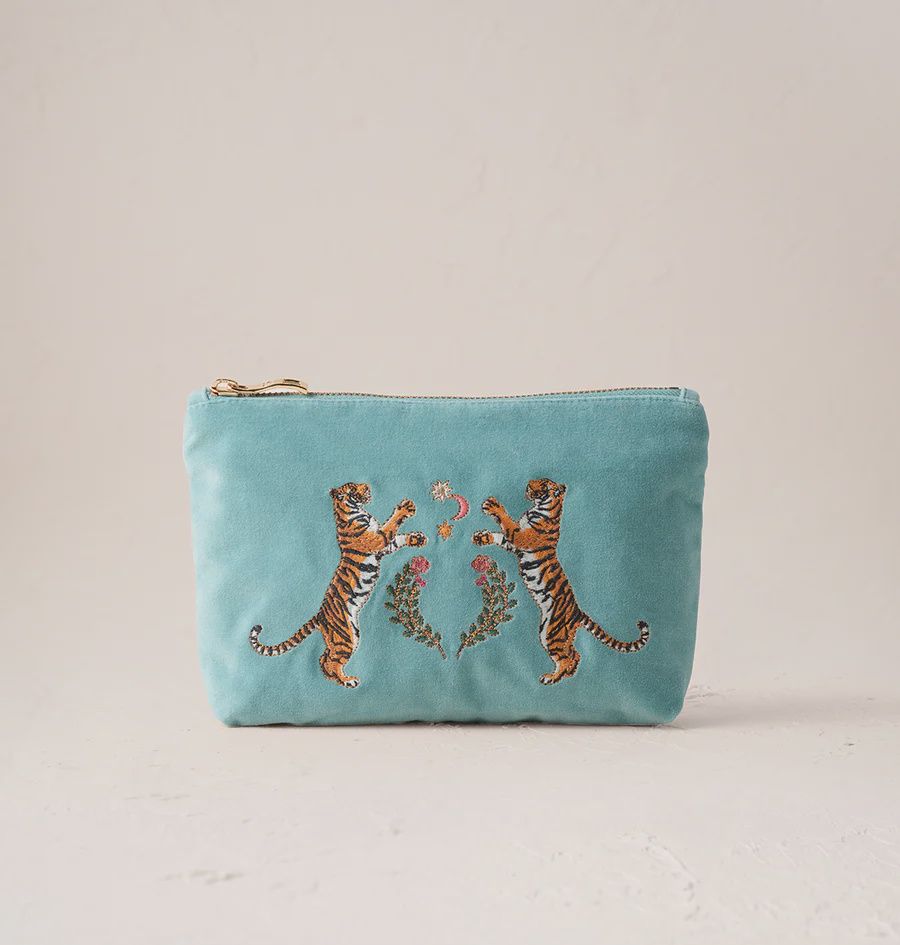 Celestial Tigers Mini Pouch Teal