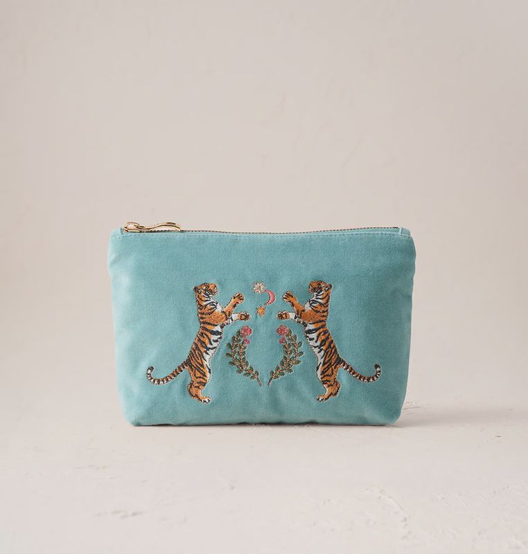 Celestial Tigers Mini Pouch Teal
