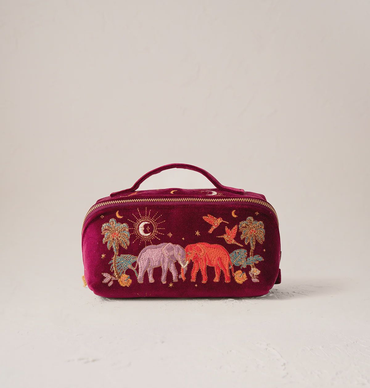 Ruby Velvet Open Flat Makeup Bag
