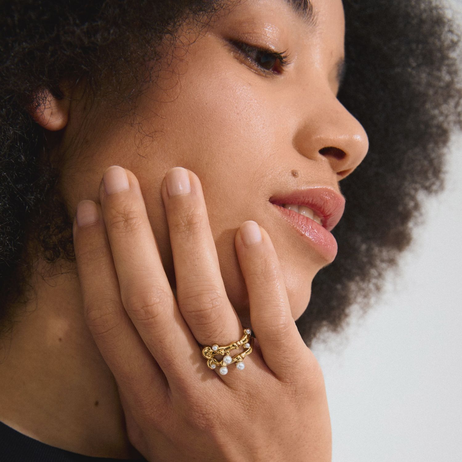 HADLEY rings, 2-in-1 set, gold-plated