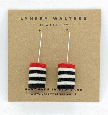 Ombre Earrings, Colour: B/W/R