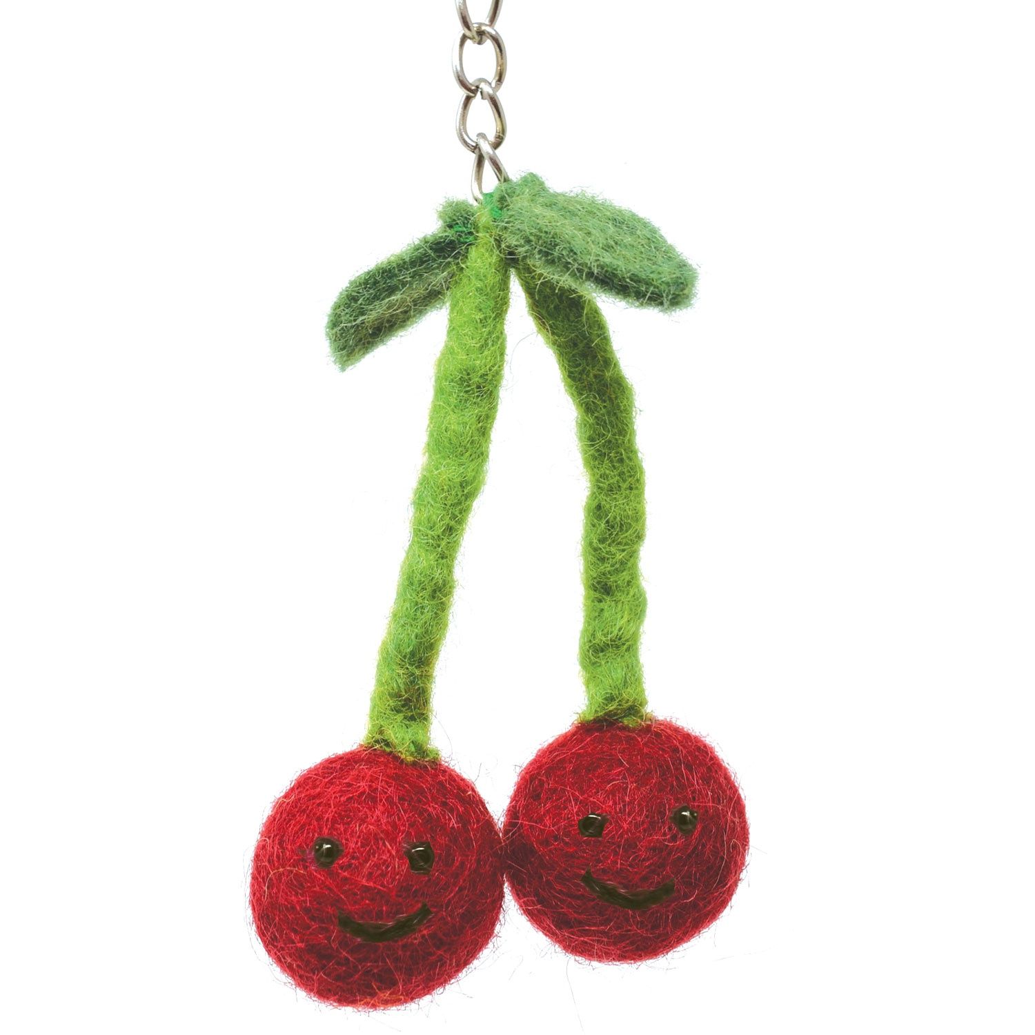 Cherries - Wool Felt Keyring