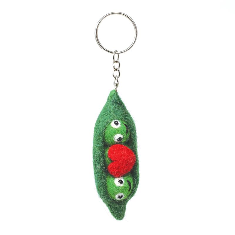 2 Peas in a Pod - Wool Felt Keyring