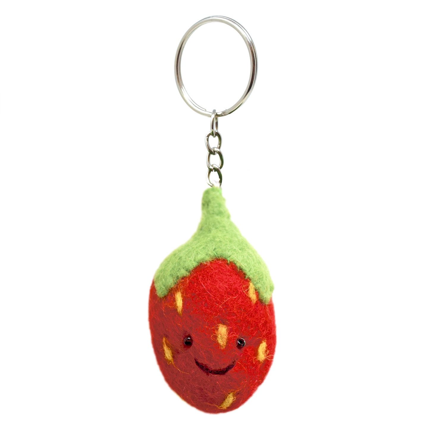 Strawberry - Wool Felt Keyring
