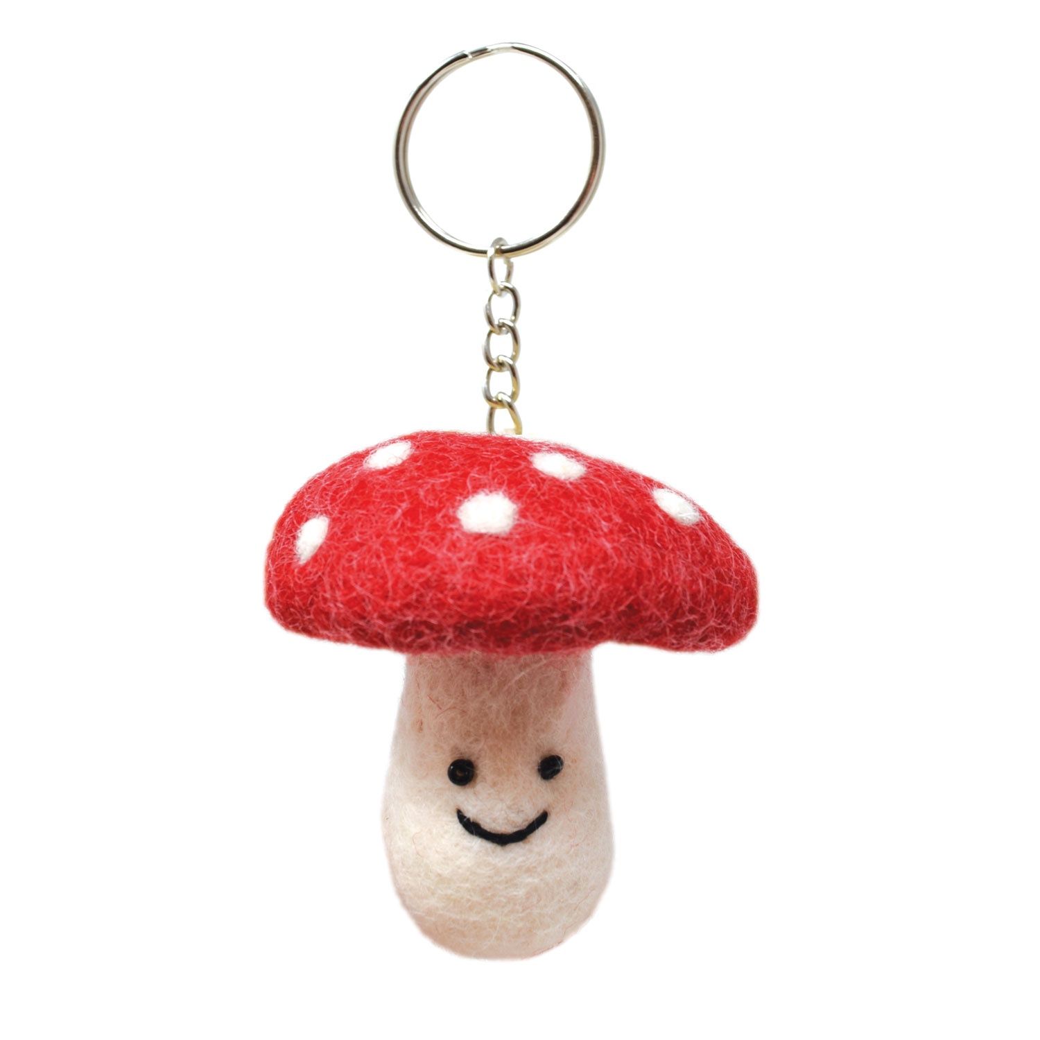 Red Mushroom - Wool Felt Keyring