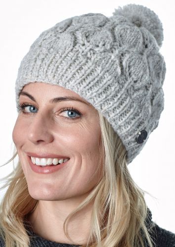 Pure Wool Leaf Bobble Hat