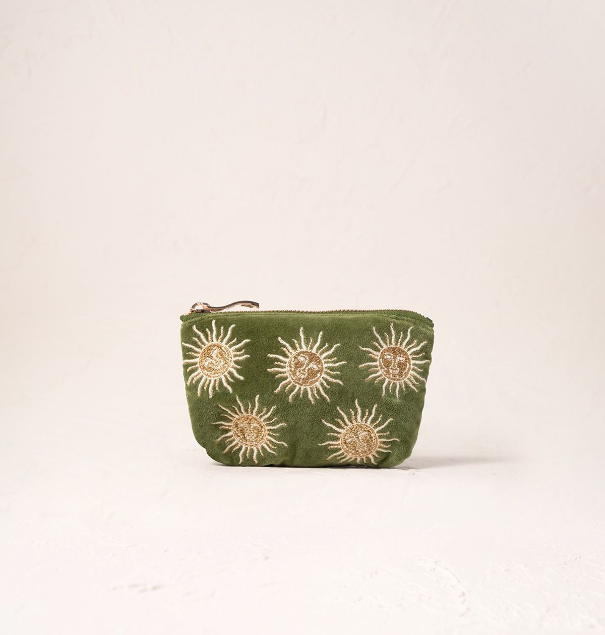 Sun Goddess Fern Green Velvet Coin Purse