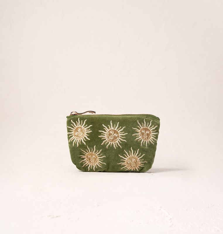 Sun Goddess Fern Green Velvet Coin Purse