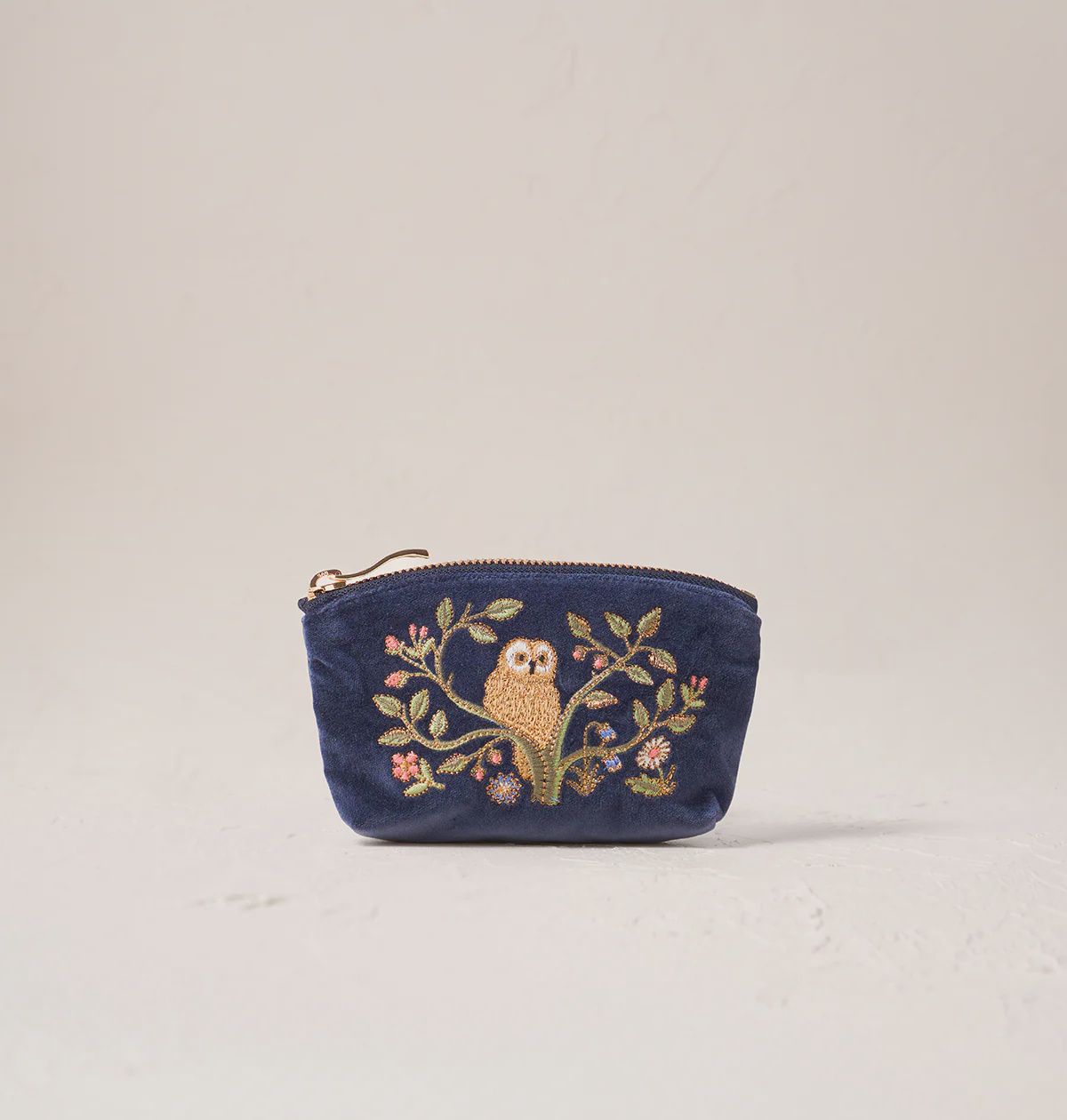 Tree of Life Velvet Coin Purse - Indigo
