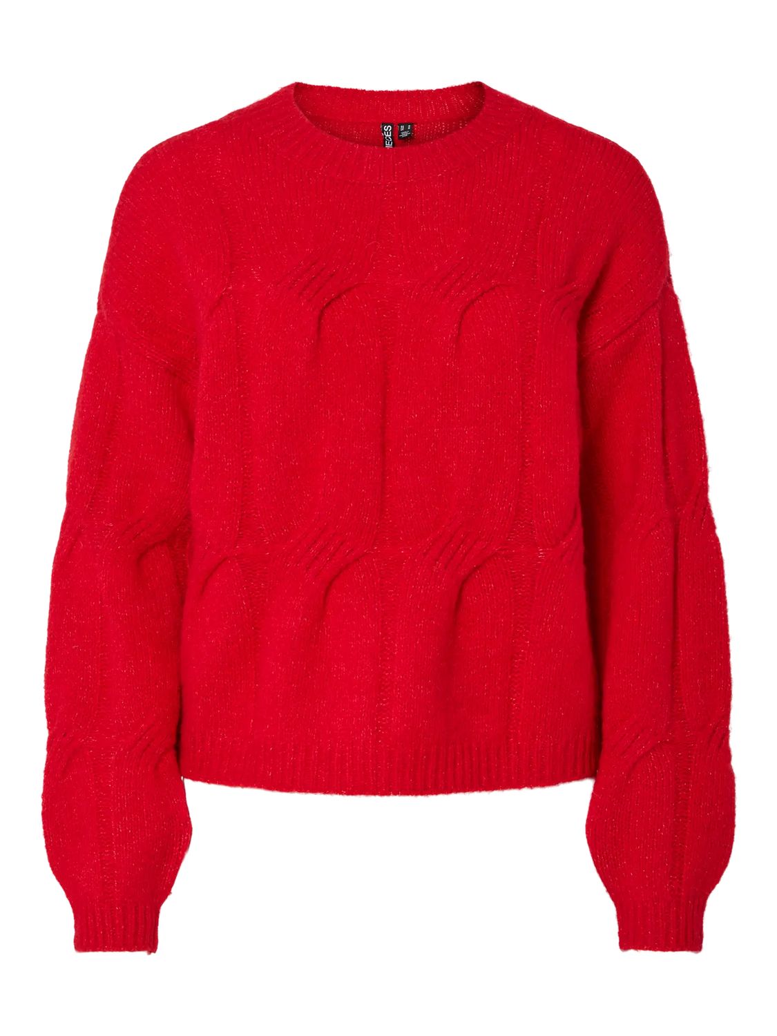 PCJENNA LS O-NECK CABLE KNIT NOOS BC