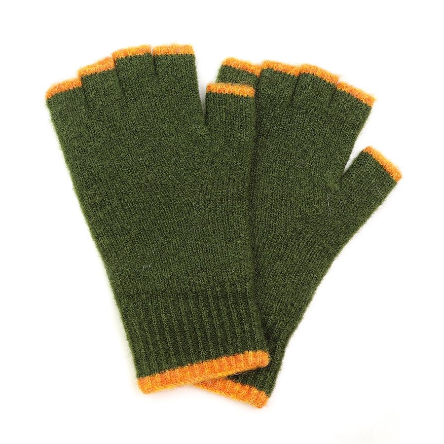 Men&#39;s fingerless gloves, Colour: green