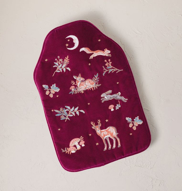 Enchanted Woodland Hot Water Bottle Ruby