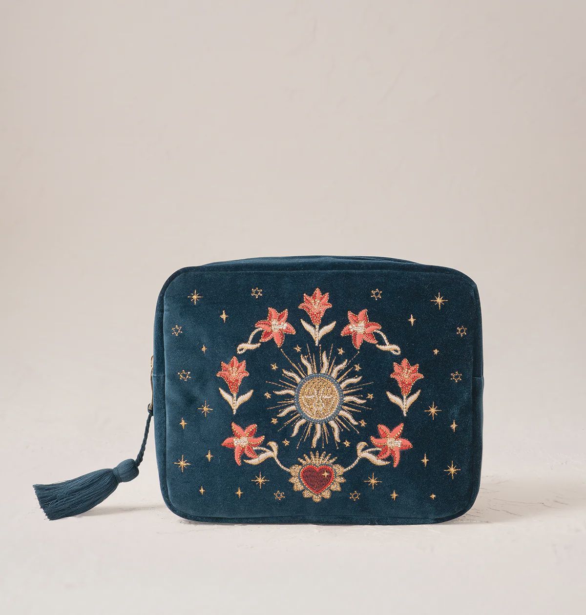 Winter Goddess Velvet Wash Bag  Ink Blue