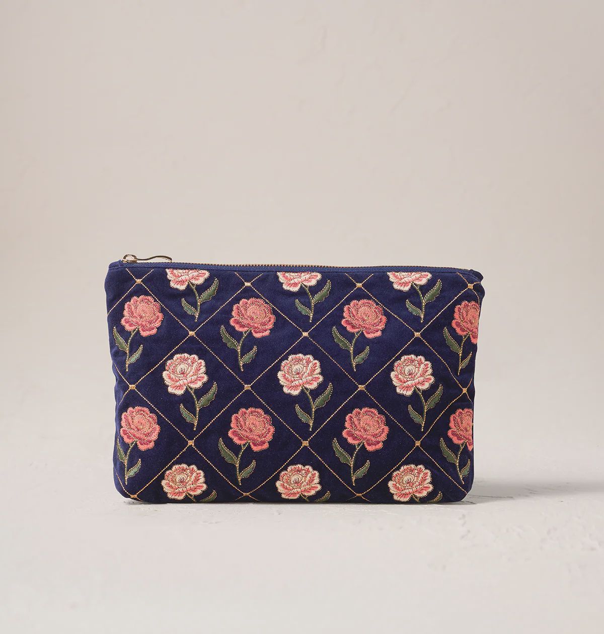 Rose Velvet Everyday Pouch Navy