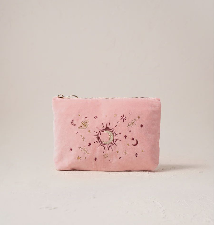 Boho Mysticism Pale Pink Velvet Mini Pouch