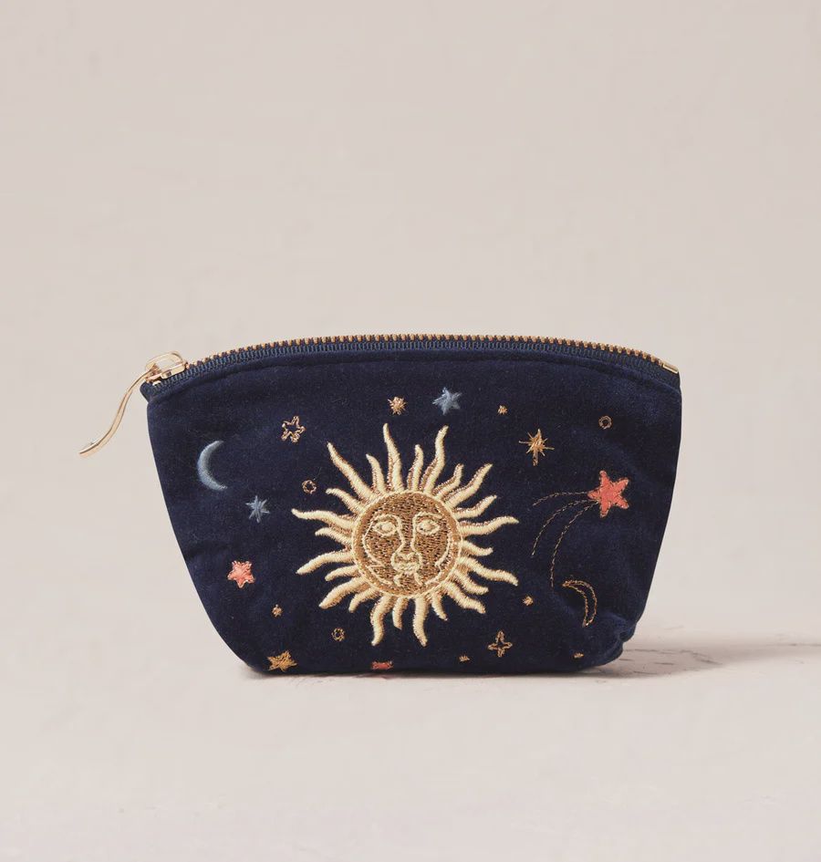 Celestial Navy Velvet Coin Purse