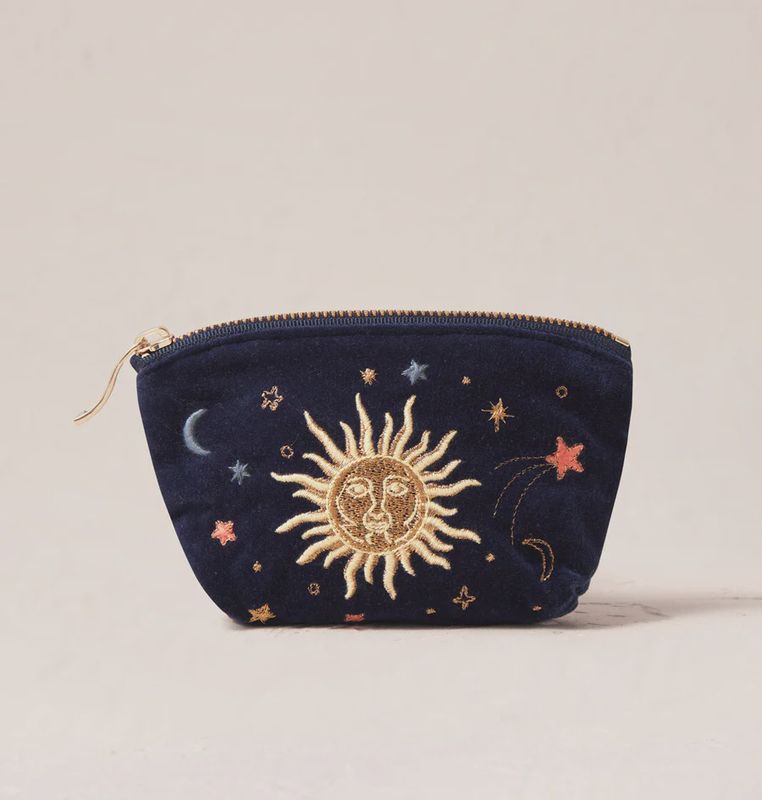 Celestial Navy Velvet Coin Purse