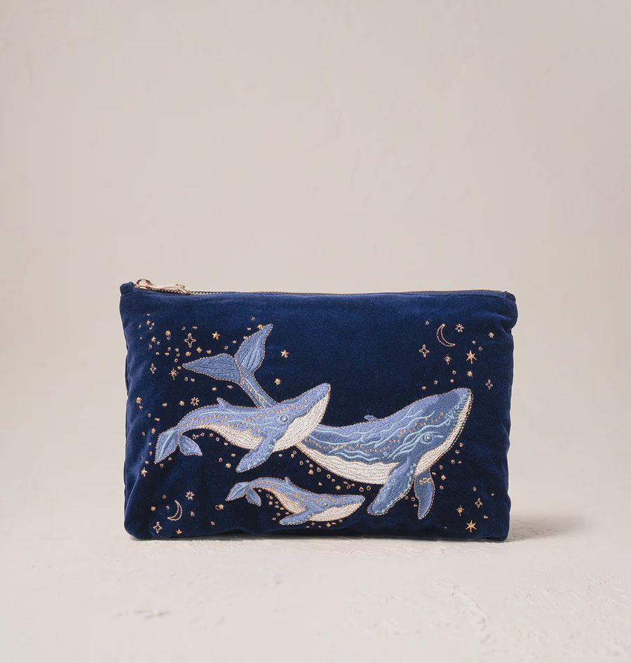 Mystical Whale Navy Everyday Pouch