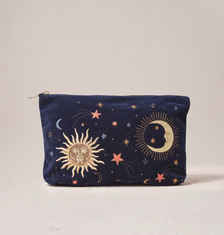 Celestial Navy Velvet Everyday Pouch