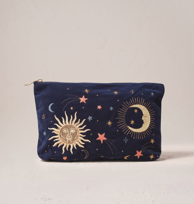 Celestial Navy Velvet Everyday Pouch