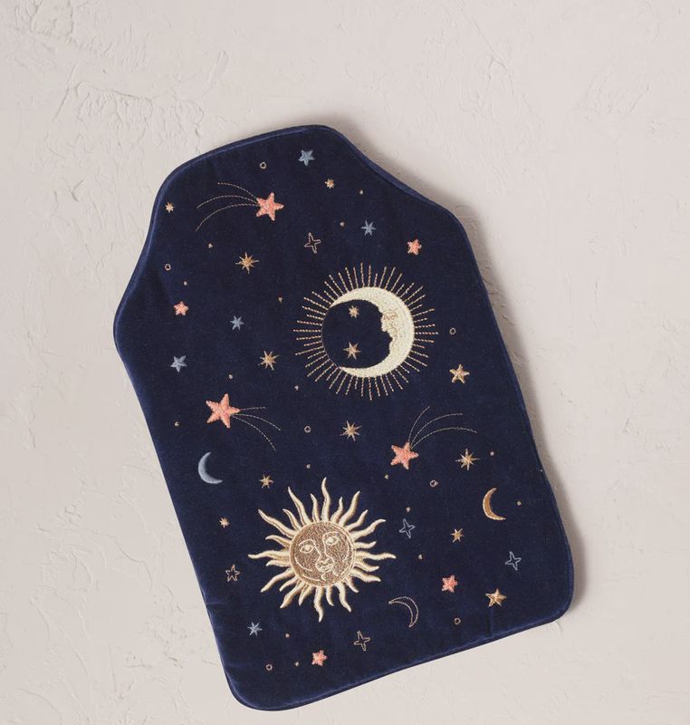 Celestial Navy Velvet Hot Water Bottle