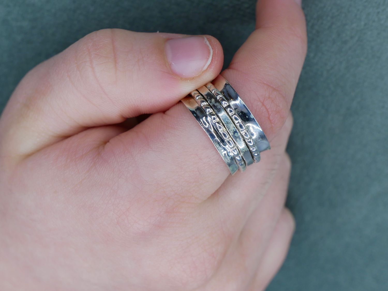 NADAIR Silver band with 3 silver rings