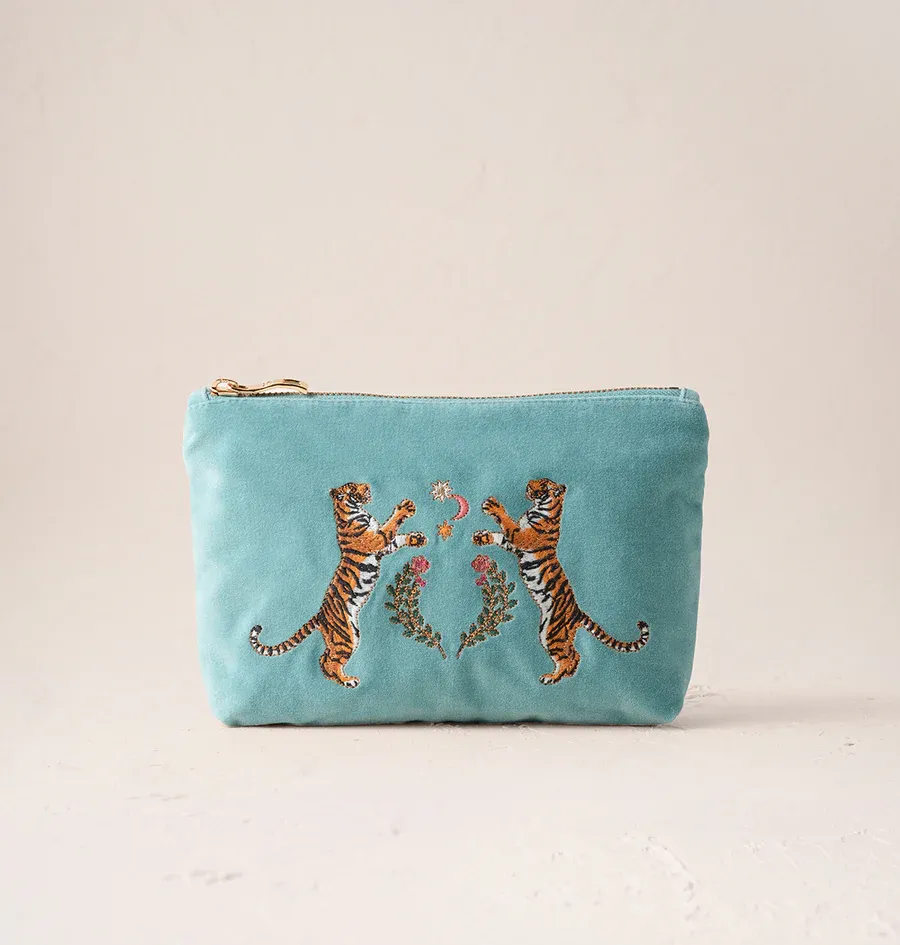 Celestial Tigers Mini Pouch Teal