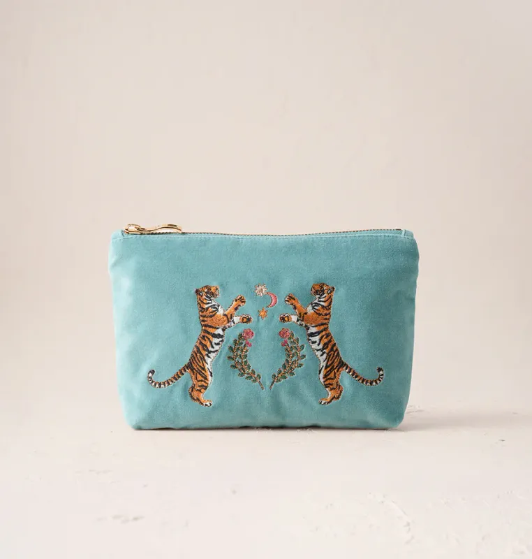 Celestial Tigers Mini Pouch Teal