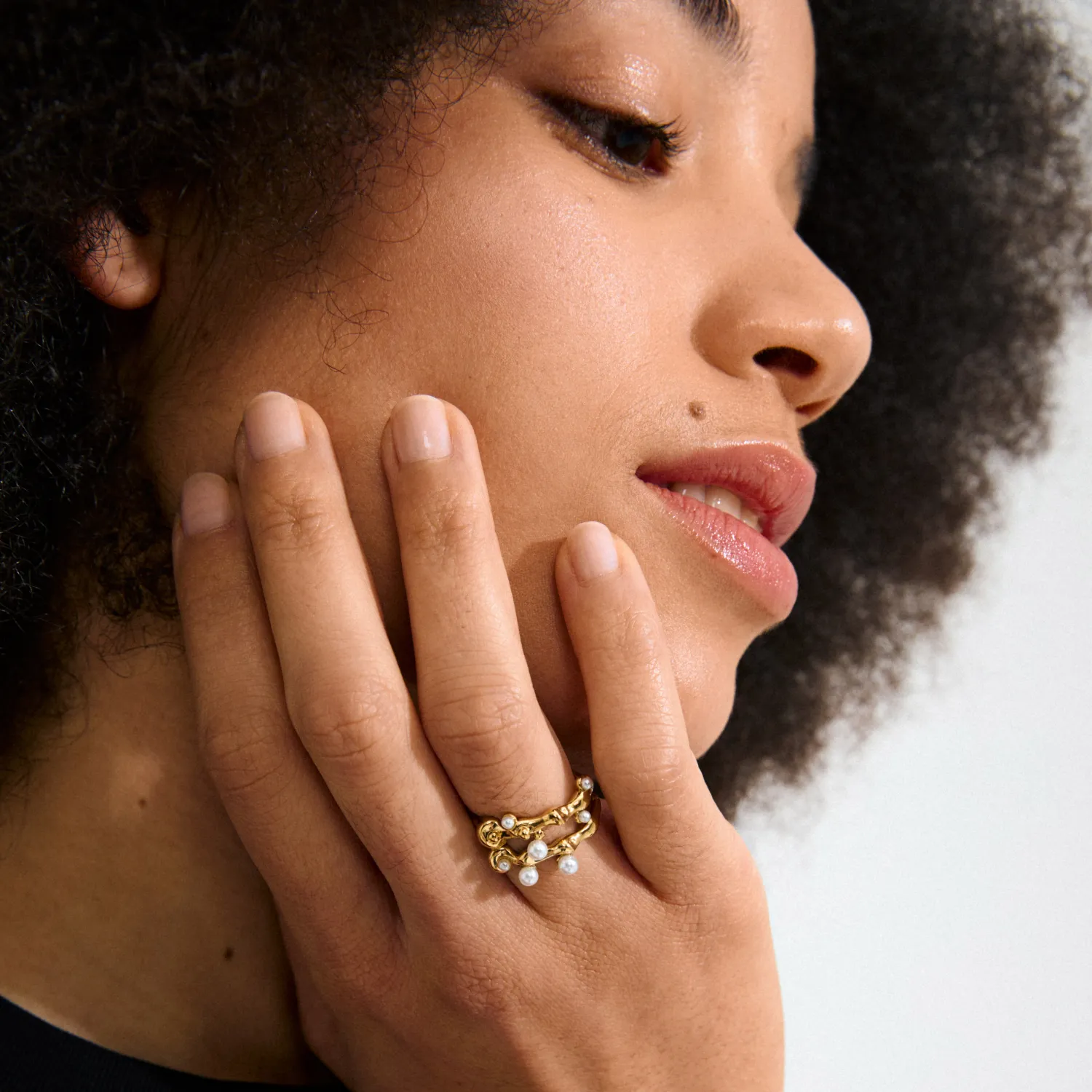 HADLEY rings, 2-in-1 set, gold-plated